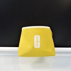 Vintage Clinique Cosmetic Mustard Yellow Bag Makeup Bag